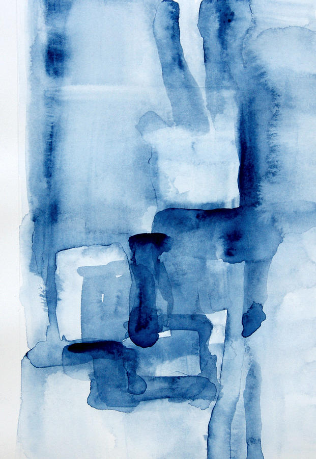 Blue Blocks Painting by Victoria Kloch