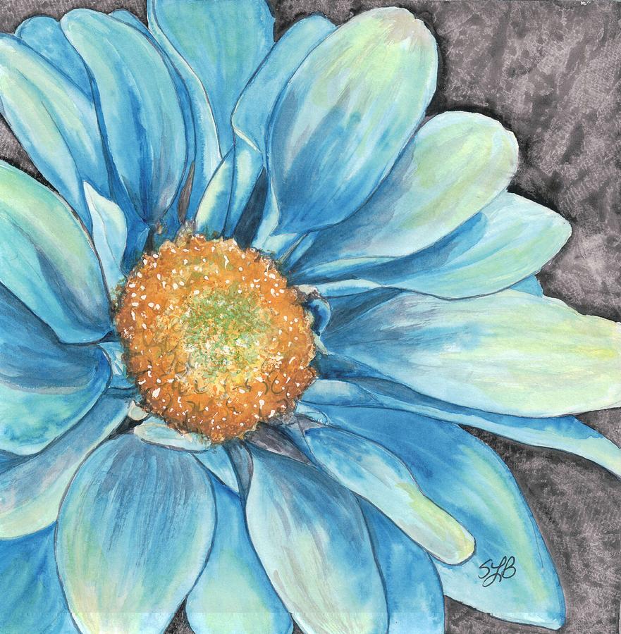 Daisy Painting - Blue Blossom by Shelly Bilicke