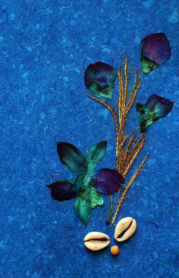 Blue Blossoms Mixed Media by Shabnam Johry