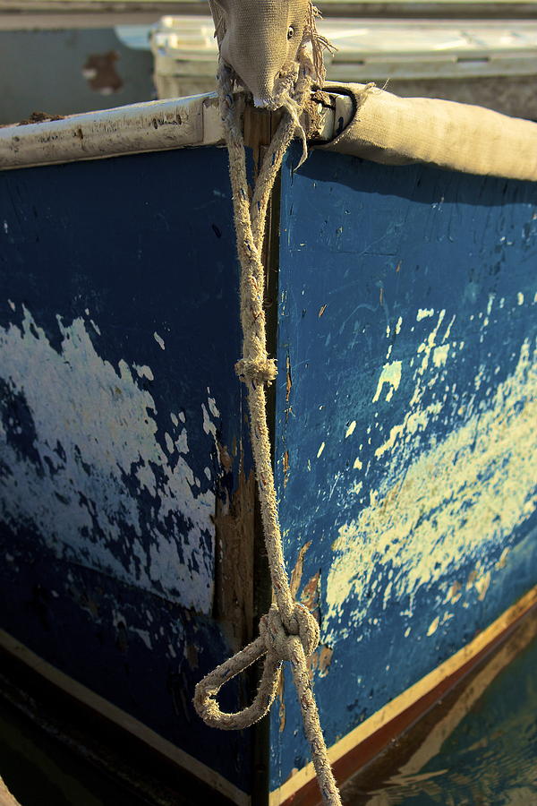 Blue Boat at Dock Photograph by Amazing Jules
