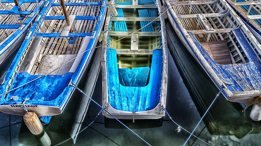 Blue Boats Photograph by Stelios Kleanthous