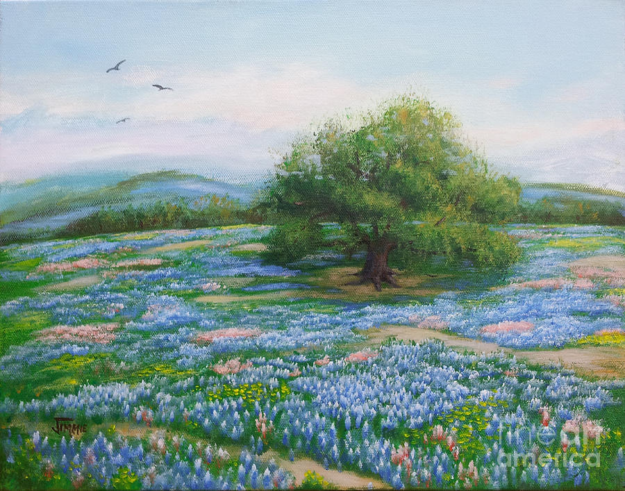 Blue Bonnet Field Painting by Jimmie Bartlett