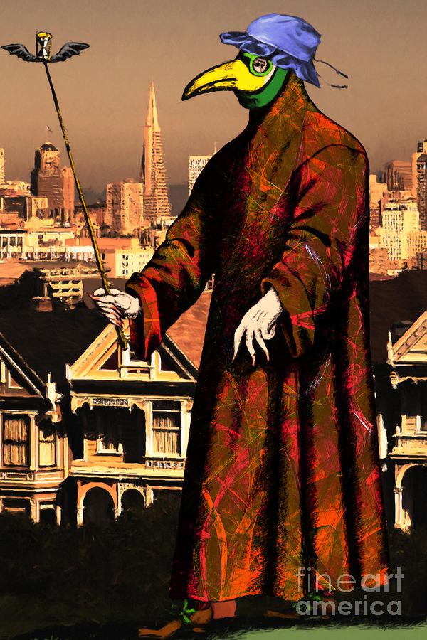 Blue Bonnet Plague Doctor of San Francisco Alamo Square 20140306 Photograph by Wingsdomain Art and Photography