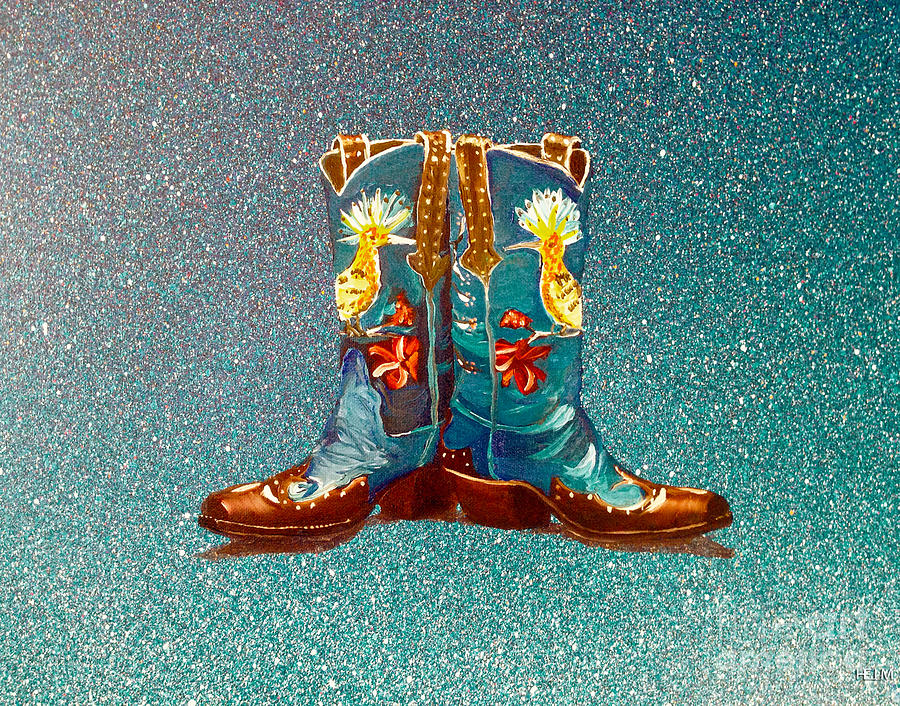 Blue Boots Painting by Mayhem Mediums