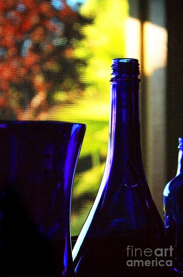 Blue Bottles Photograph by Ellen Cotton