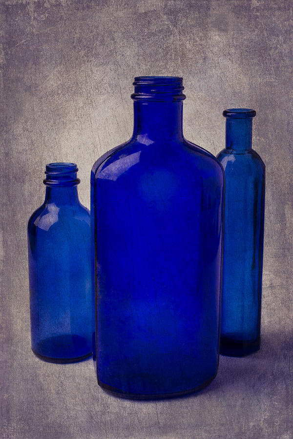 Bottle Photograph - Blue Bottles by Garry Gay