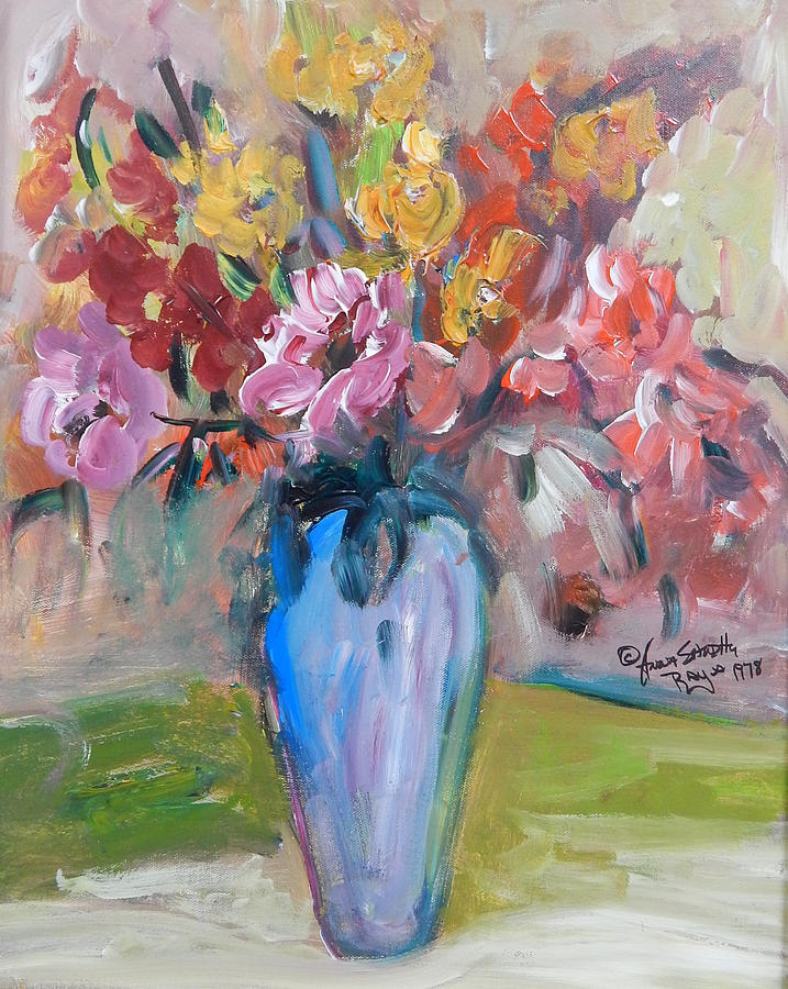 Blue Bouquet Painting by Anna Sandhu Ray - Fine Art America