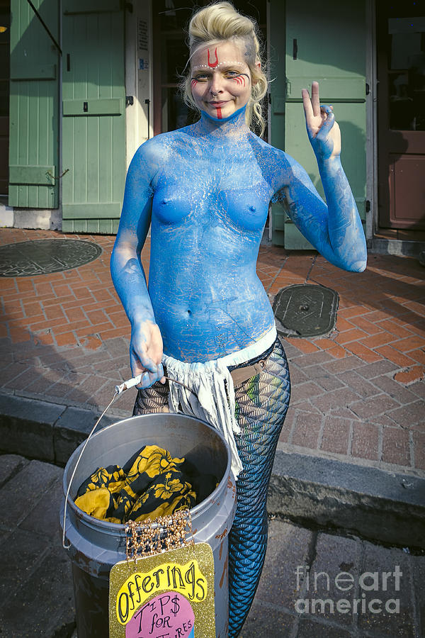 Blue Bourbon Street Mermaid Photograph by Kathleen K Parker