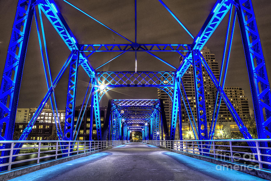 Bridge Photograph - Blue Bridge by Twenty Two North Photography