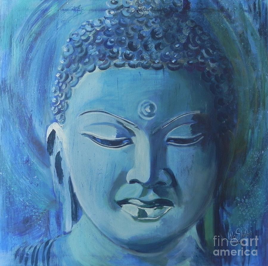 Blue Buddha Painting by Jolanta Shiloni