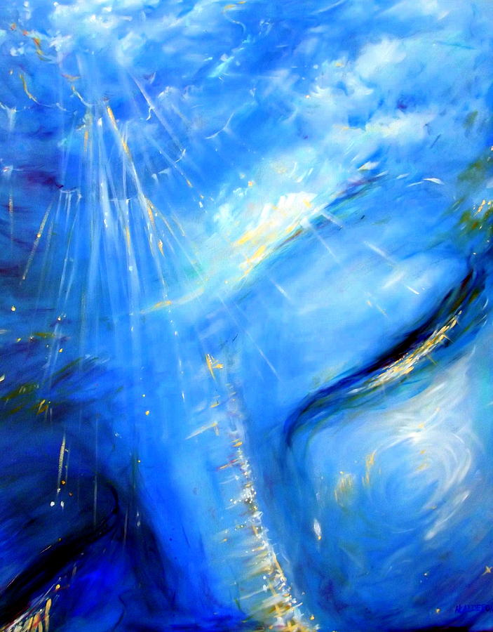 Blue Buddha Sky Painting by Heather Calderon
