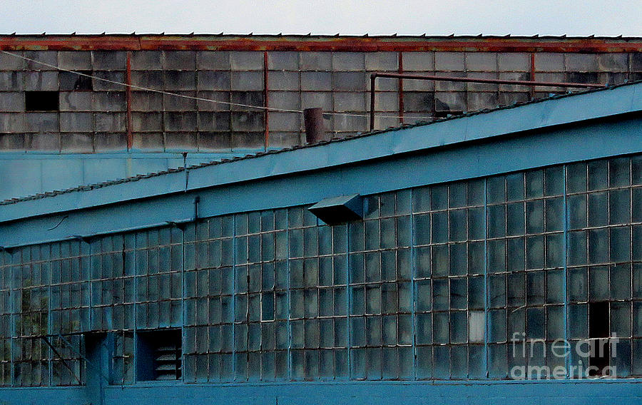 Blue Building Windows Photograph by Karen Adams