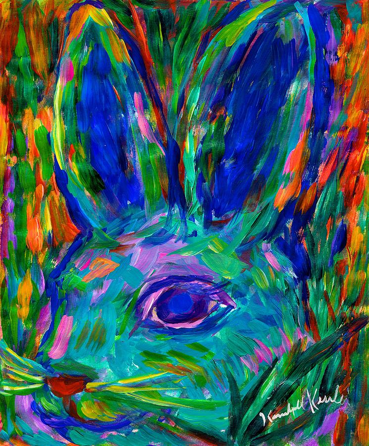 Rabbit Painting - Blue Bunny by Kendall Kessler