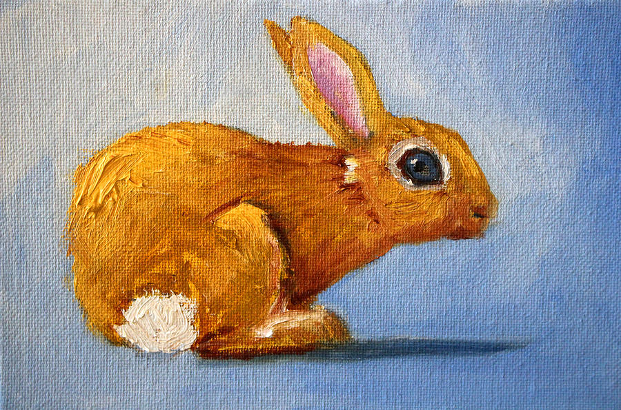 Blue Bunny Painting by Nancy Merkle