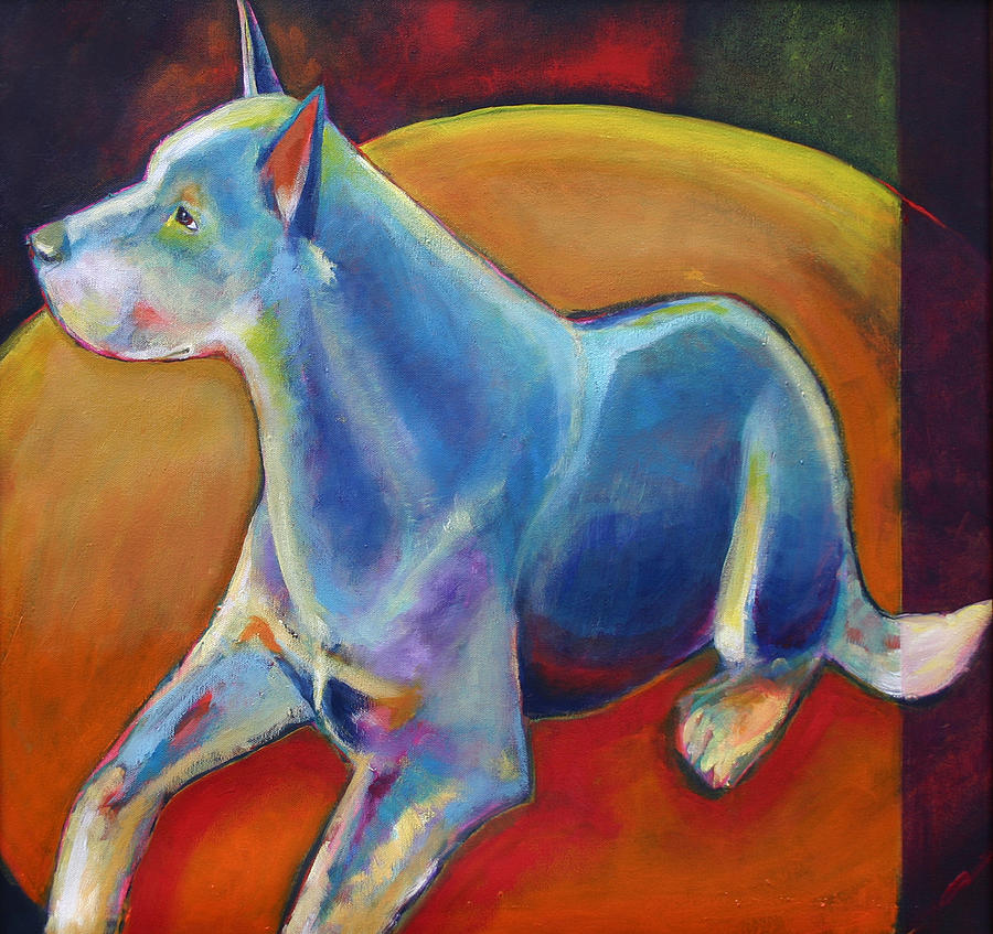 Blue Butch Dog Painting by Carol Jo Smidt
