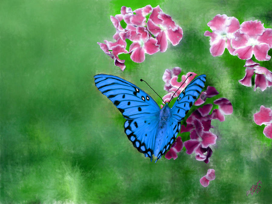 Blue Butterfly Painting by Bruce Nutting