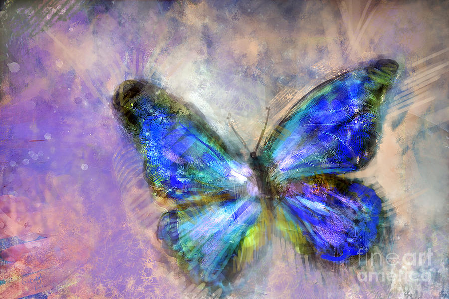 Butterfly Digital Art - Blue Butterfly  by George Sneyd