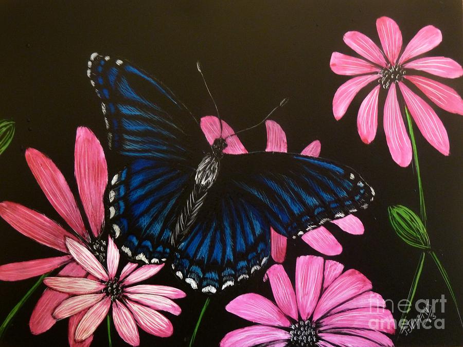 Butterfly Painting - Blue Butterfly by Jennifer Jeffris