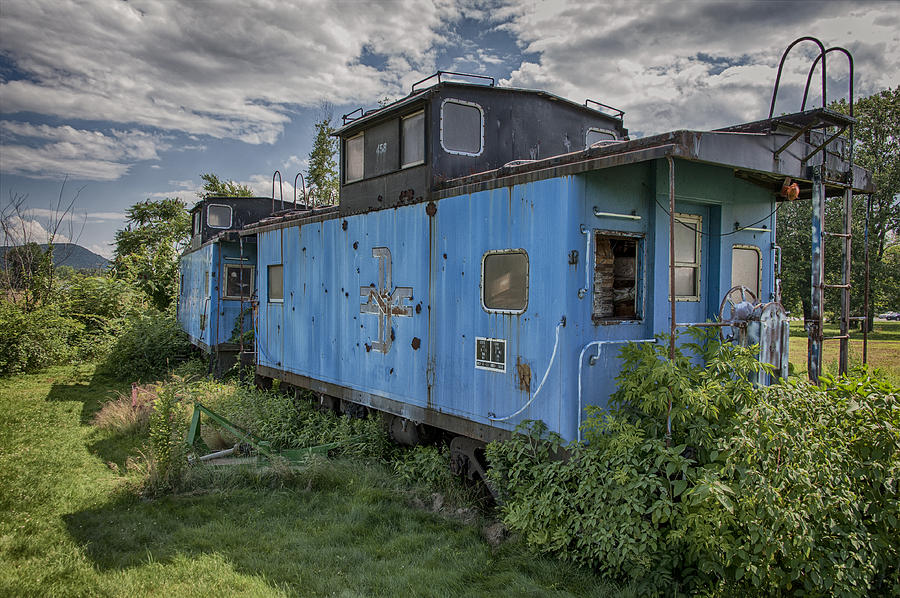 Blue Caboose Photograph by Roni Chastain