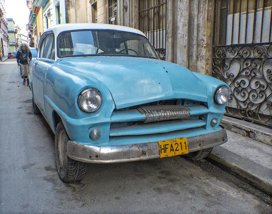 Blue Car in Havana Photograph by Ann Tracy