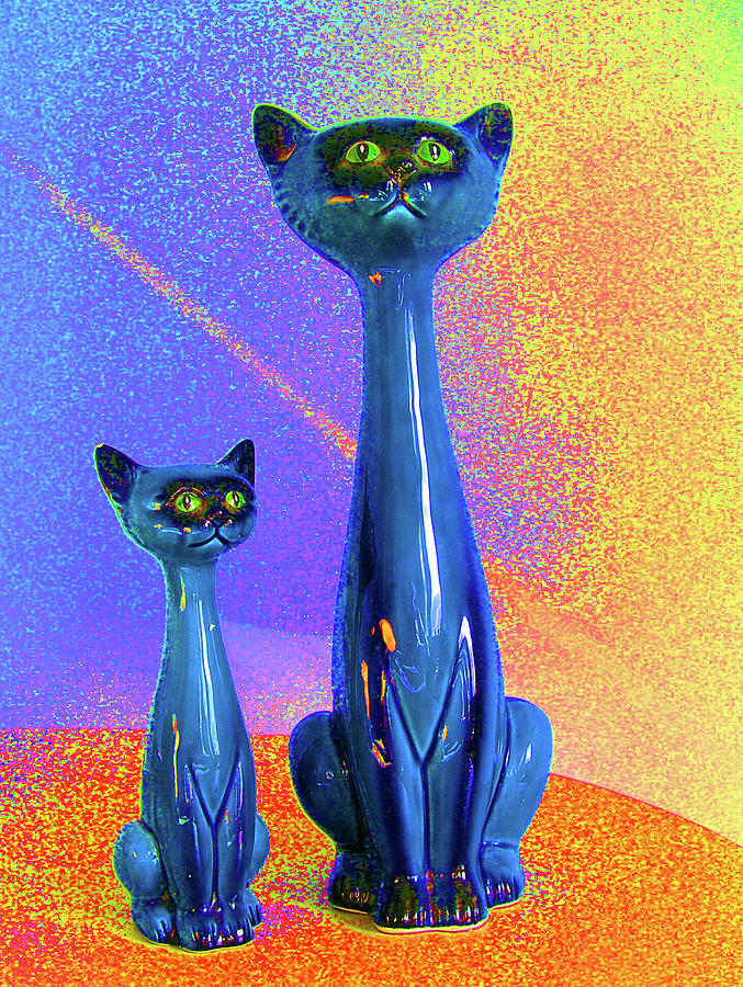 Still Life Photograph - Blue Cats Still Life  by Margaret Saheed