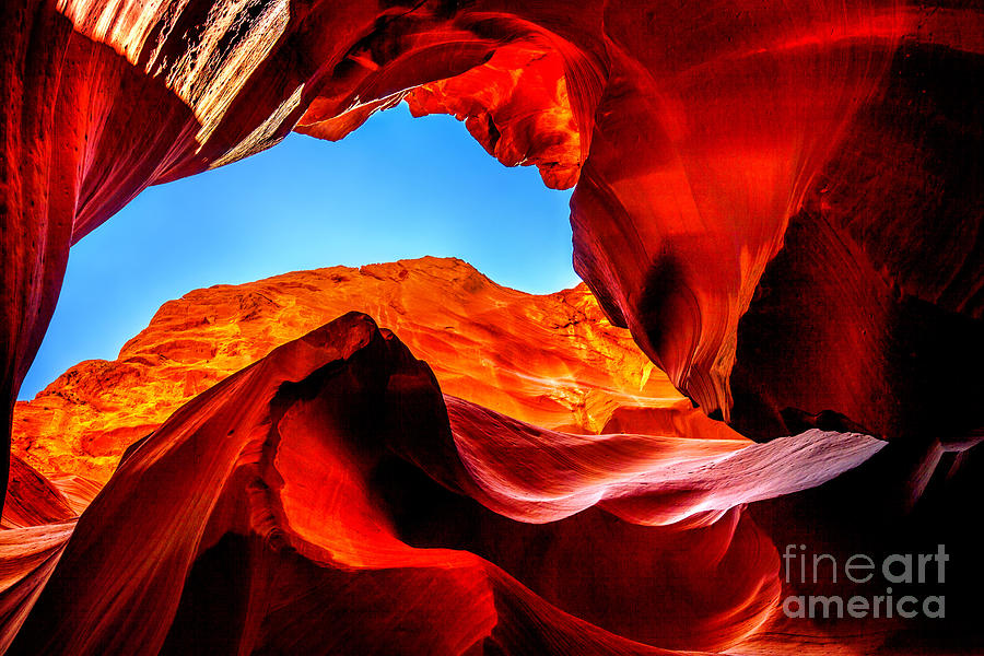 Upper Antelope Canyon Photograph - Blue Ceiling by Az Jackson