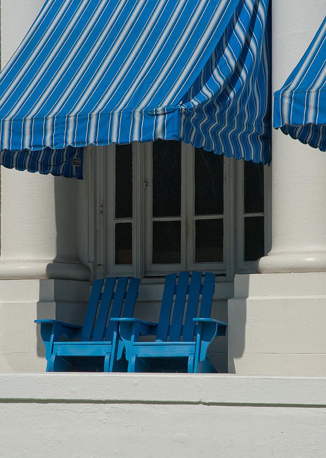 Blue Chairs on Front Porch Photograph by Lena Wilhite