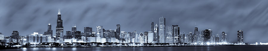 Blue Chicago Skyline Photograph by Sebastian Musial