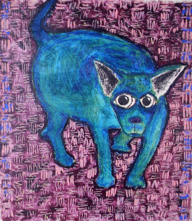 Blue Chihuahua Painting by William Tilton