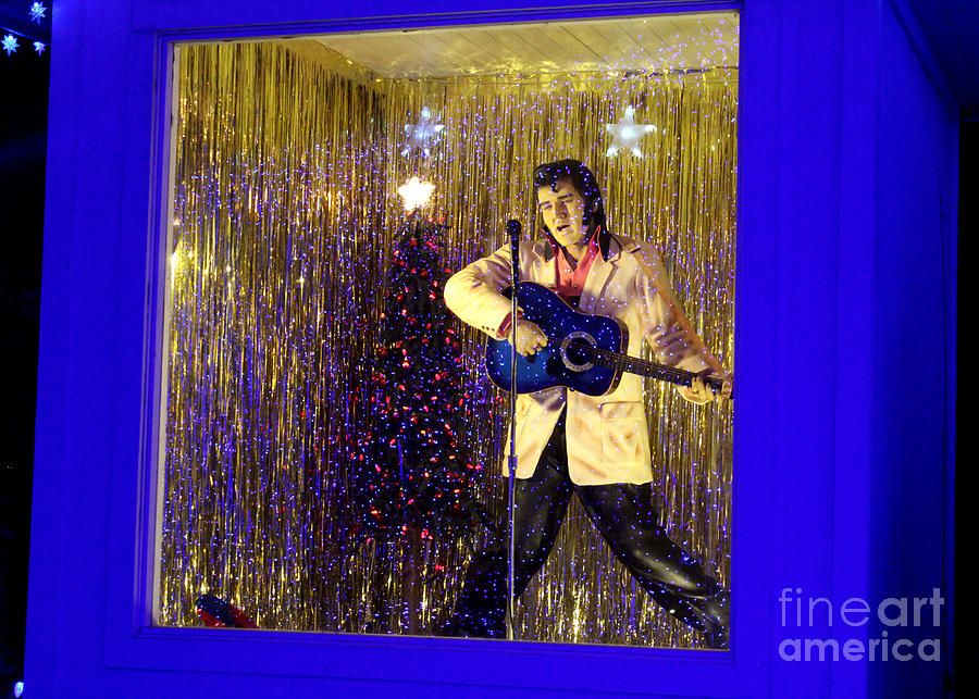 Christmas Decorations Photograph - Blue Christmas Without Elvis by Kathy  White