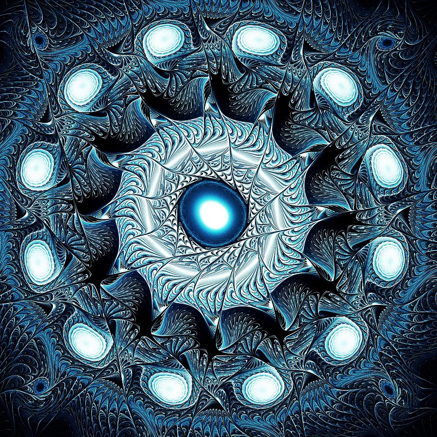 Abstract Digital Art - Blue Circle by Anastasiya Malakhova