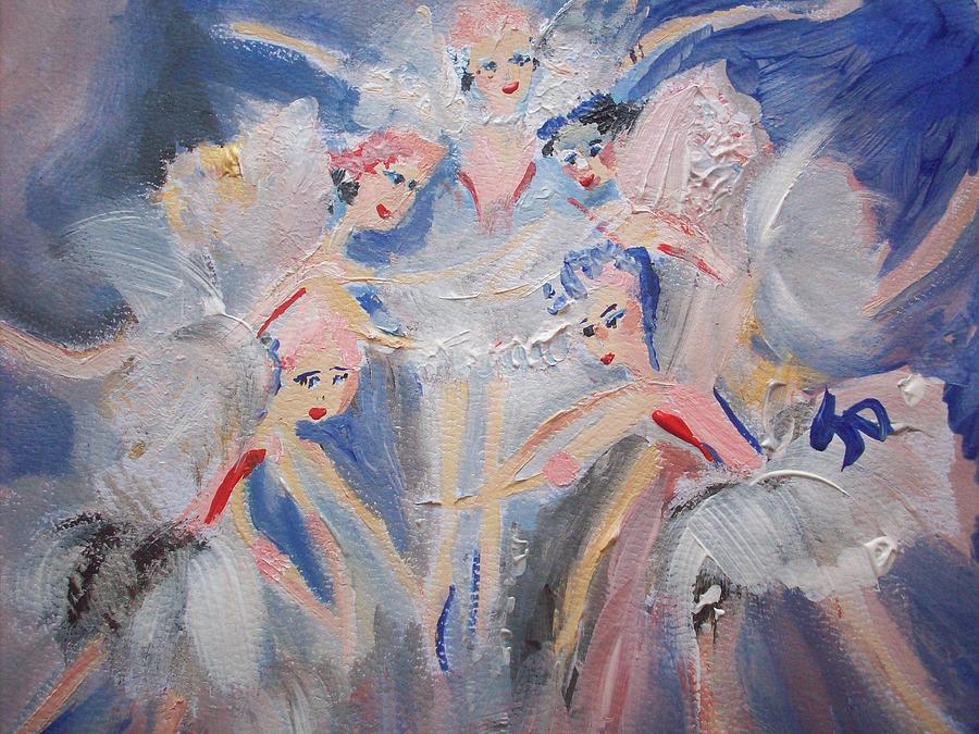 Blue clouds the ballet Painting by Judith Desrosiers