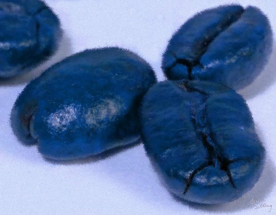 Blue Coffee Beans Painting by Bruce Nutting