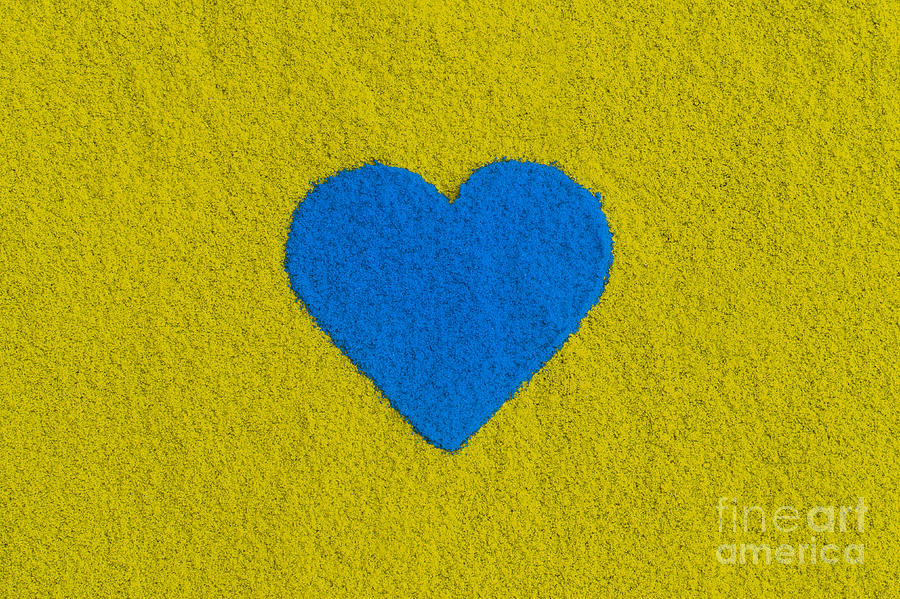 Heart Photograph - Blue Coloured Heart by Tim Gainey