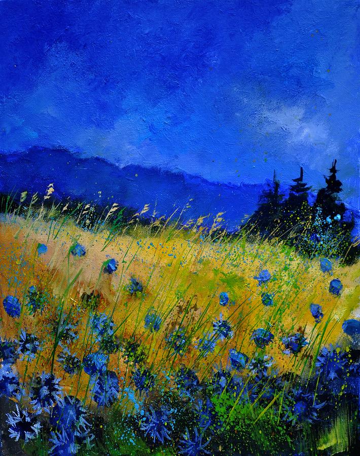 Blue Conflowers 454150 Painting by Pol Ledent