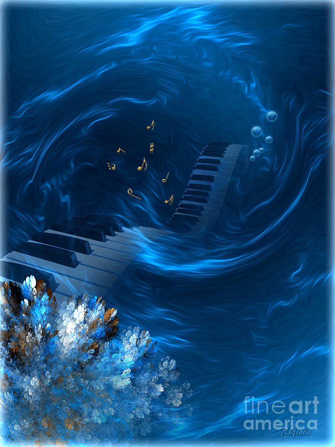 Blue coral melody - fantasy art by Giada Rossi Digital Art by Giada Rossi
