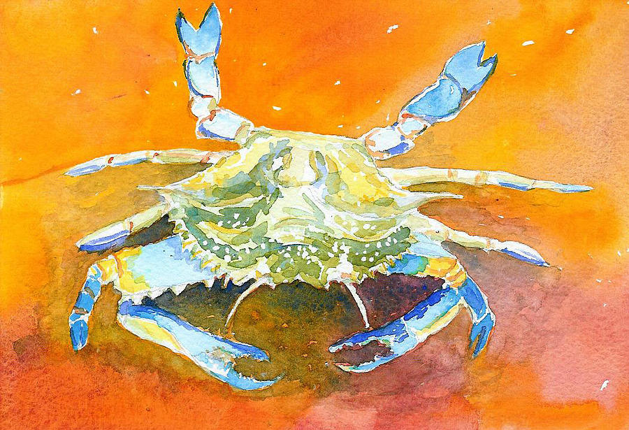 Blue Crab Painting by Anne Marie Brown