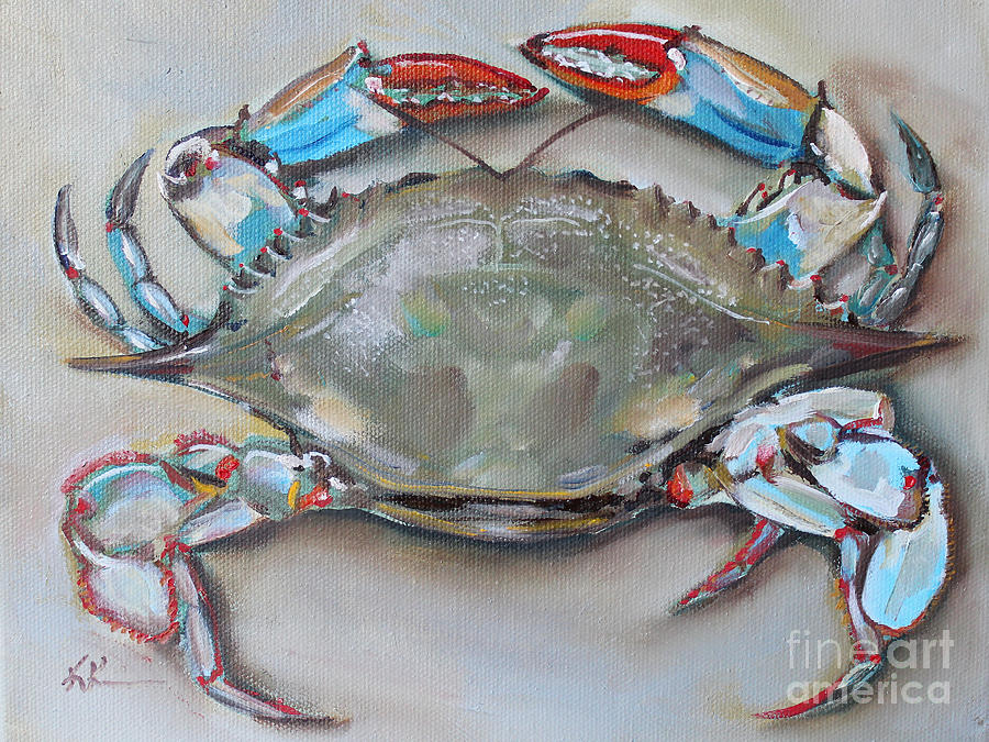Fish Painting - Blue Crab by Kristine Kainer