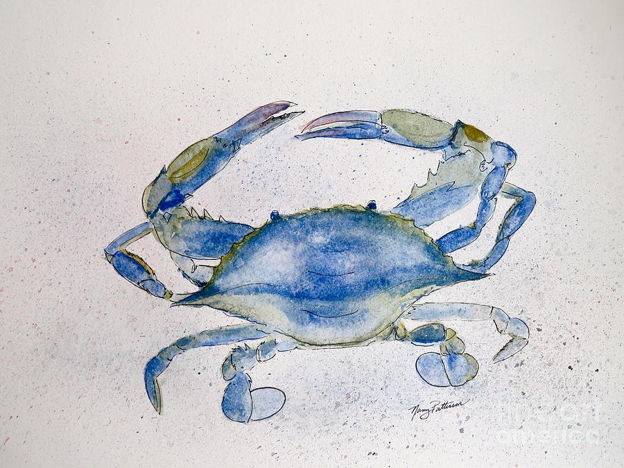 Blue Crab  Painting by Nancy Patterson