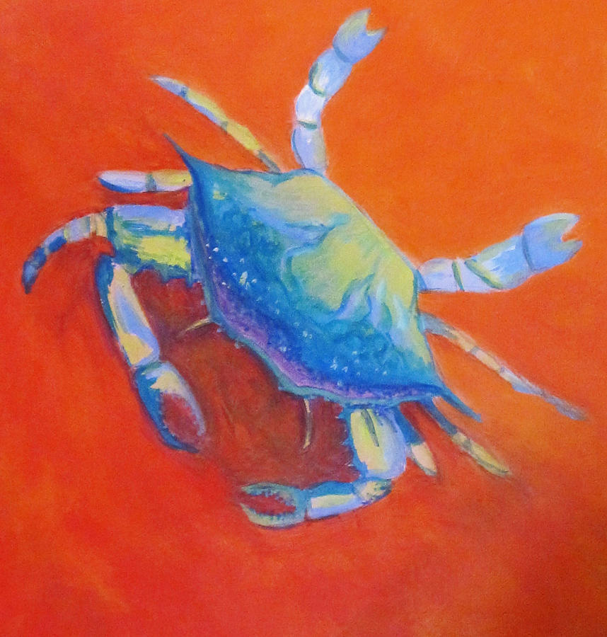Blue Crab Three Painting by Anne Marie Brown