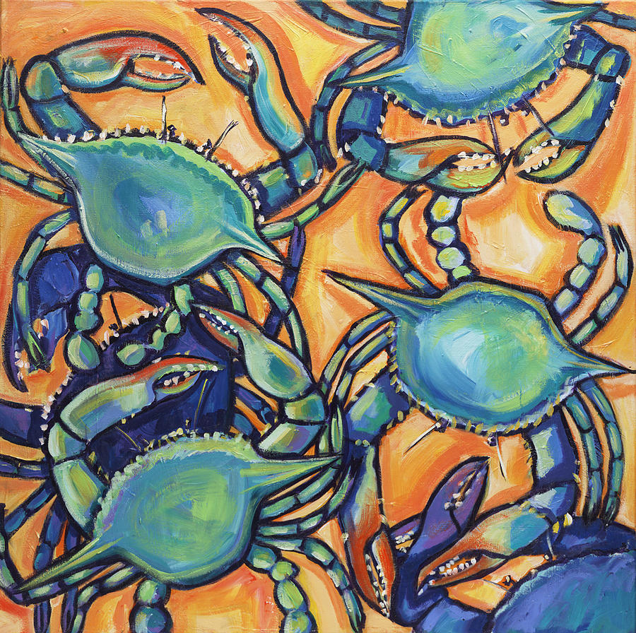 Blue Crabs Painting By Ilene Richard Fine Art America