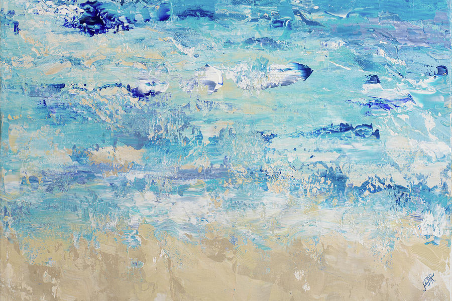 Abstract Digital Art - Blue Crashing Wave by Julie Derice