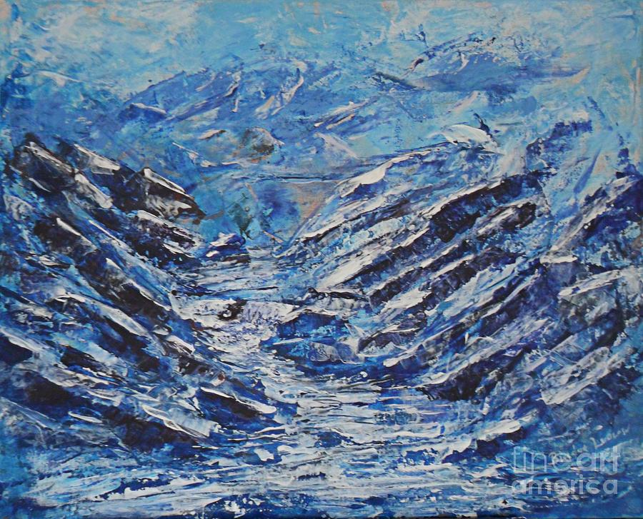 Abstract Painting - Blue Creek by Brendan Ludlow