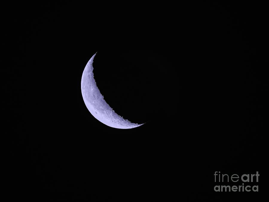Blue Crescent Moon Photograph by Scott Cameron