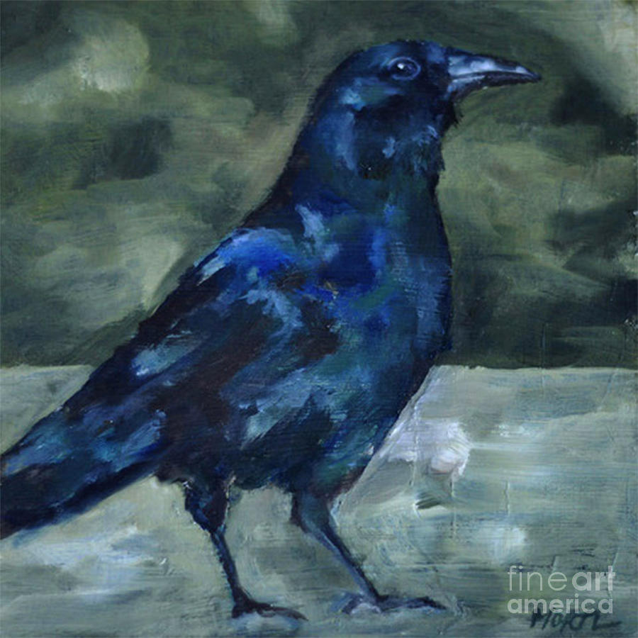 Blue Crow Painting by Deb Mortl - Fine Art America