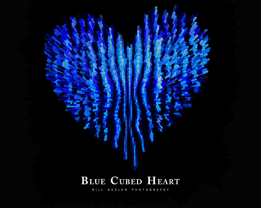 Blue Cubed Heart Photograph by Bill Kesler