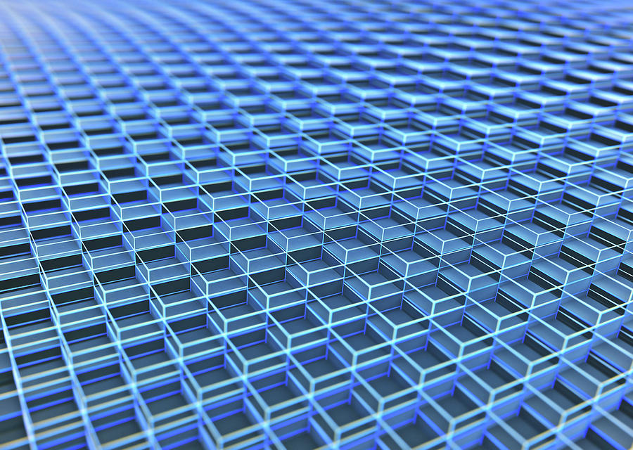 Blue Cubes Full Frame Photograph by Ktsdesign/science Photo Library