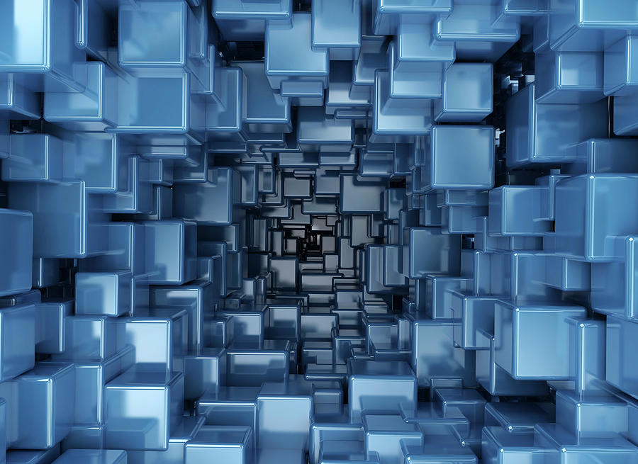 Blue Cubes Photograph by Jesper Klausen / Science Photo Library