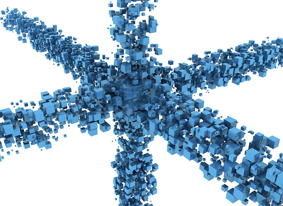 Blue Cubes Making A Star Shape Photograph by Jesper Klausen / Science Photo Library