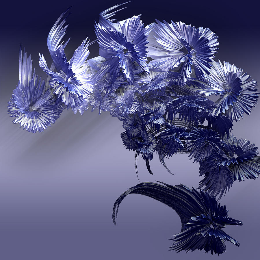 Flowers Still Life Digital Art - Blue Daisies by Melissa Messick